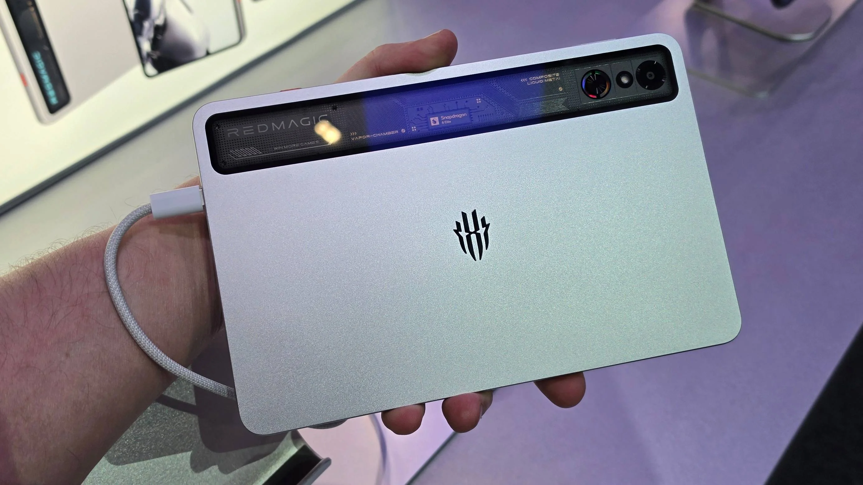 The Nubia Red Magic Astra in a man's hand.