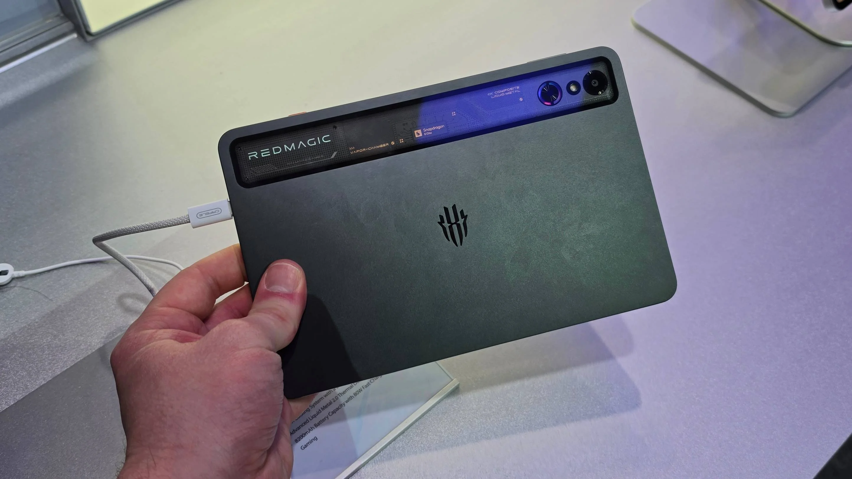 The Nubia Red Magic Astra in a man's hand.