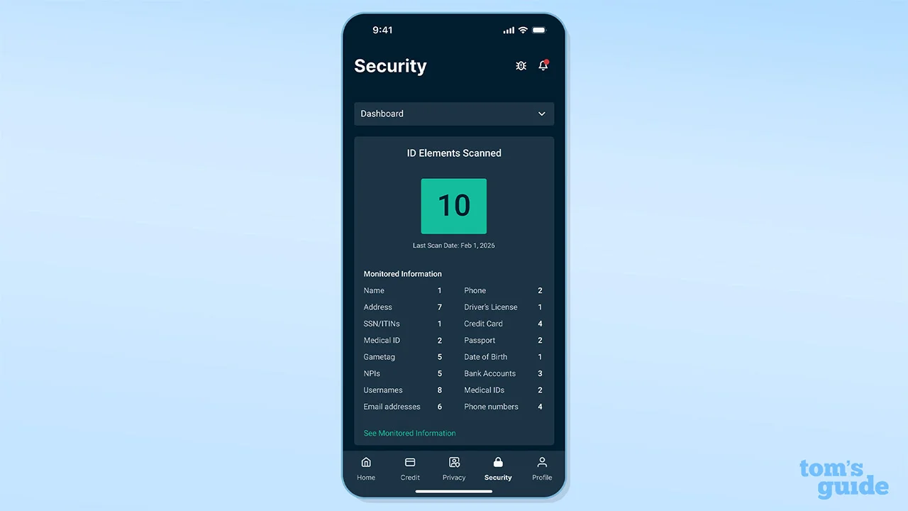 ExpressVPN Identity Defender Security features displayed on iPhone