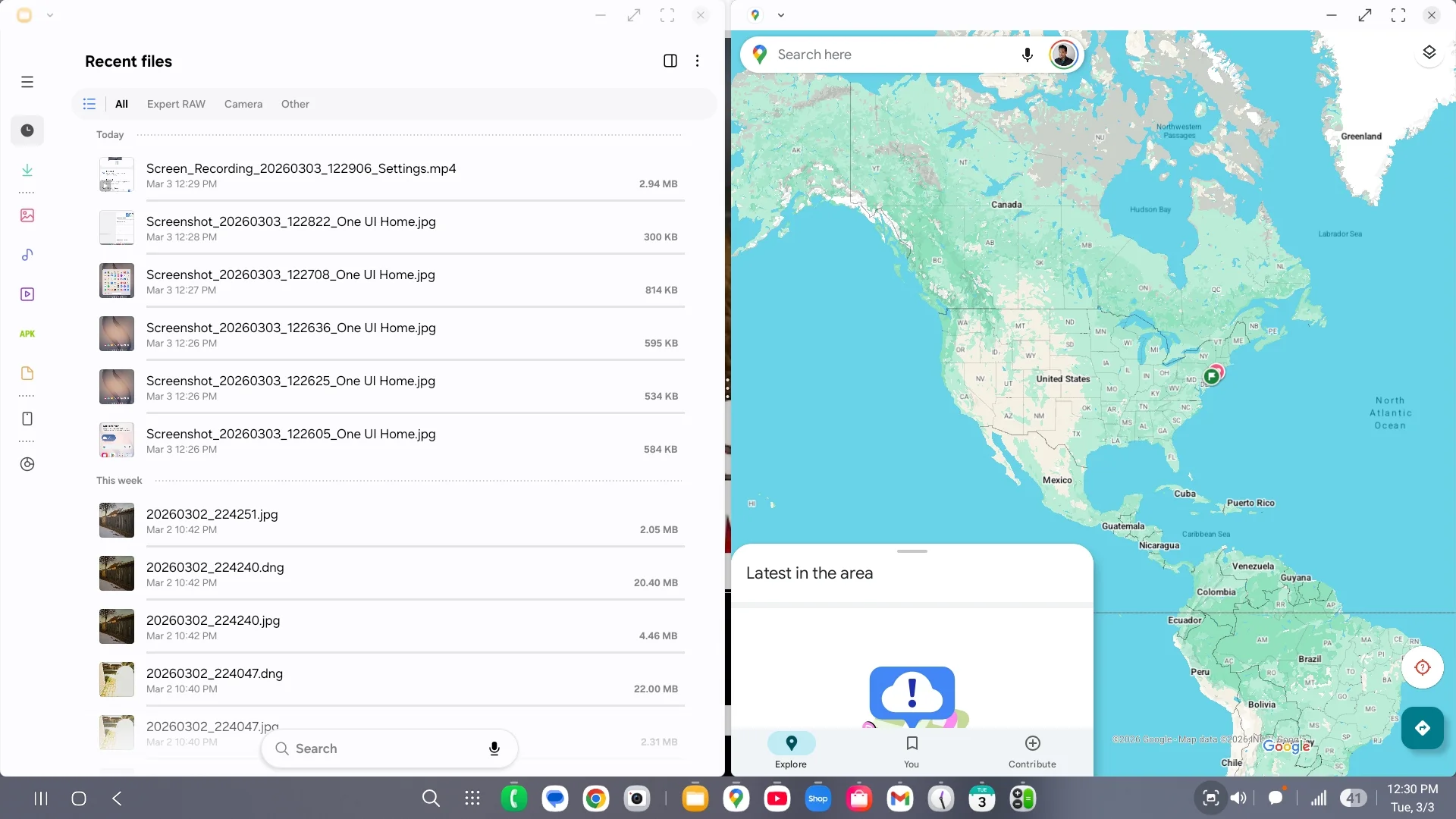 Screen shots of Samsung DeX on Galaxy S26.